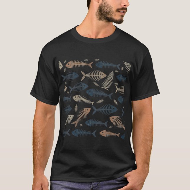 Upplev Ultimata Mode i Fiskbensmönster T Shirt (Framsida)