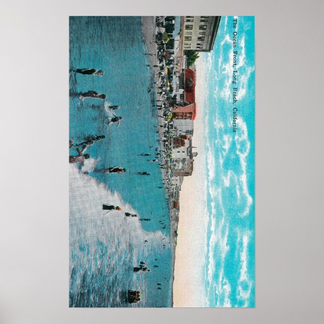 Upplev Vinkarare vid Ocean BeachLong Beach, CA Poster (Framsidan)