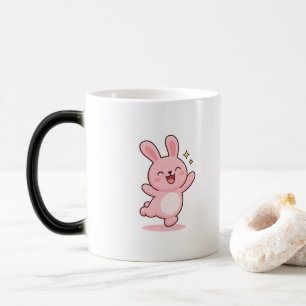 Upplivad Kanin Minimal Kawaii Stil Magisk Mugg