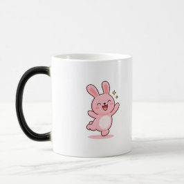 Upplivad Kanin Minimal Kawaii Stil Magisk Mugg