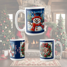 Upplivad Snöman Jul Anpassningsbar Kaffemugg
