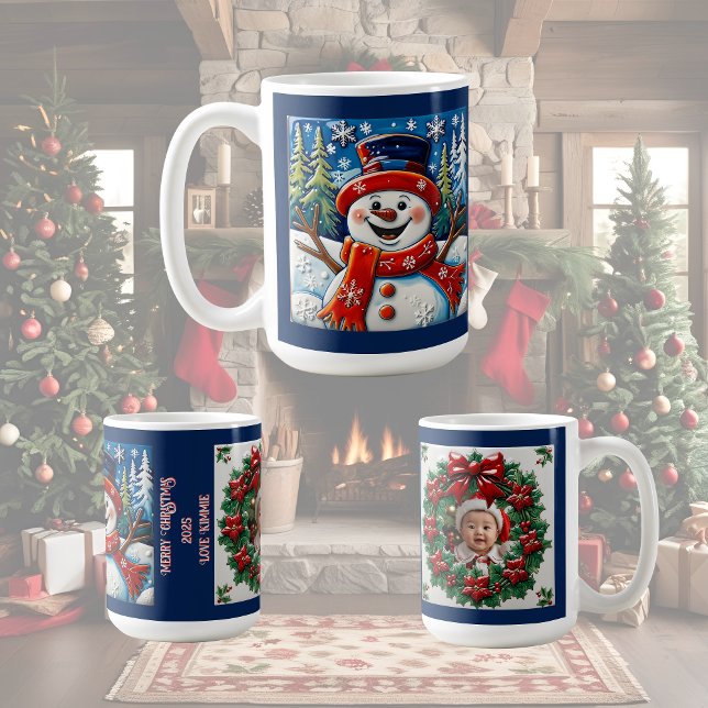 Upplivad Snöman Jul Anpassningsbar  Kaffemugg (Skapare uppladdad)
