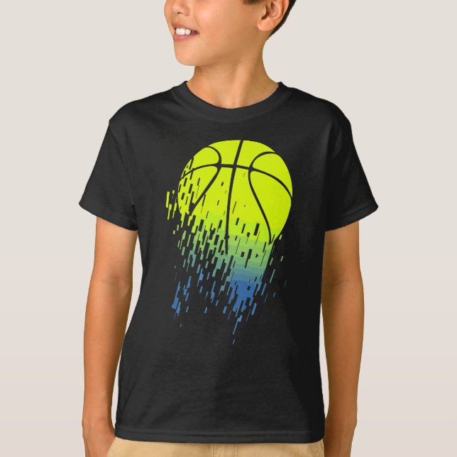 Upplösning av Neon Grönt Basketball Urban Graphic T Shirt (Framsida)