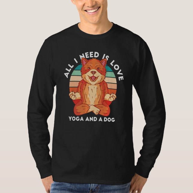 Uppluckring av hund-meditationen Kvinnor i Lotus-s T Shirt (Framsida)