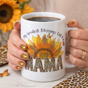 Upplyftande solrosmeddelande till Mamma Kaffemugg