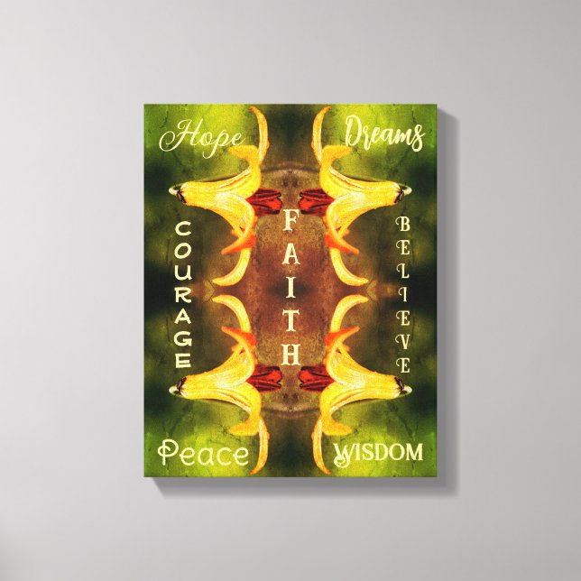 Upplyftning av Canada Lily Abstrakt Inspirational  Canvastryck (Framsida)