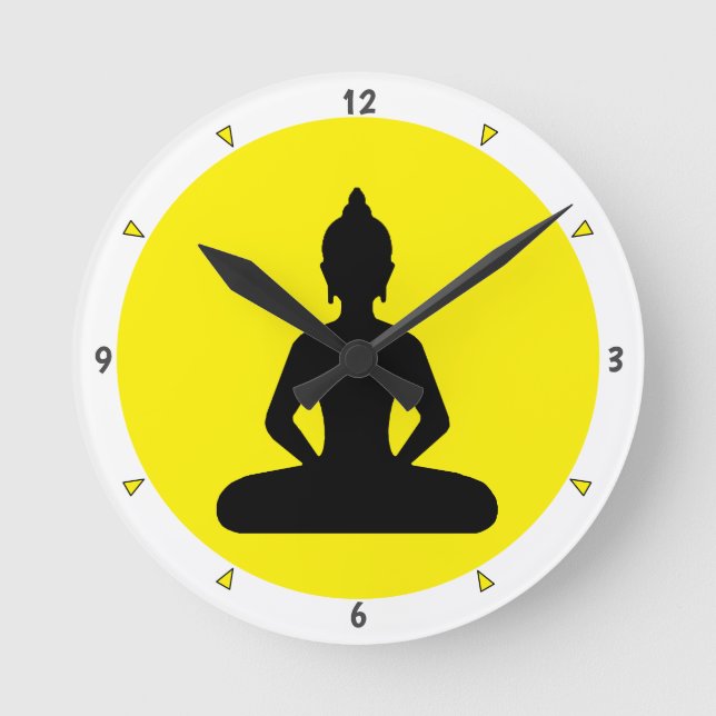 Upplysning - Buddha Shakyamuni (väggklocka) Rund Klocka (Framsida)