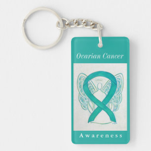 Upplysning om äggstockscancer Ribbon Angel Keychai