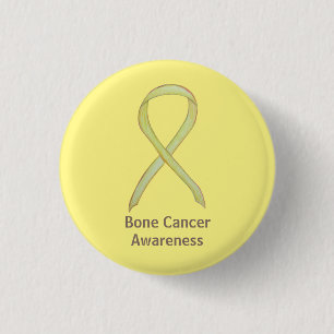 Upplysning om bencancer Gult Ribbon Anpassningsbar Knapp