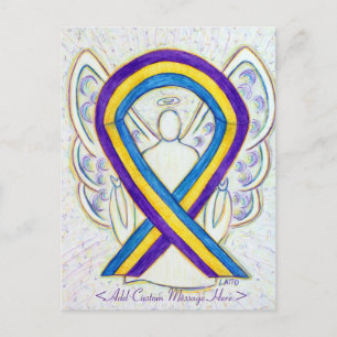 Upplysning om blåscancer Ribbon Angel Postcard Vykort
