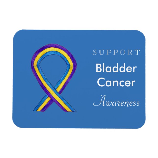 Upplysning om blåscancer Ribbon Gift Magnet (Horisontell)