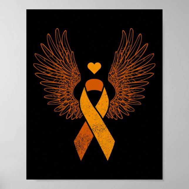 Upplysning om blodcancer vid höns- och orange poster (Framsidan)