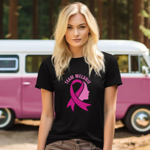 Upplysning om bröstcancer Anpassad namntext för me T Shirt