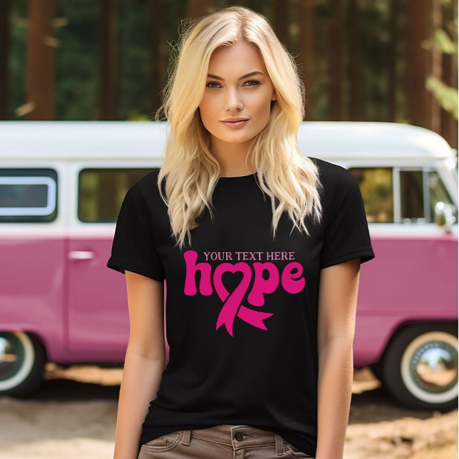 Upplysning om bröstcancer Anpassad namntext för me T Shirt (Skapare uppladdad)