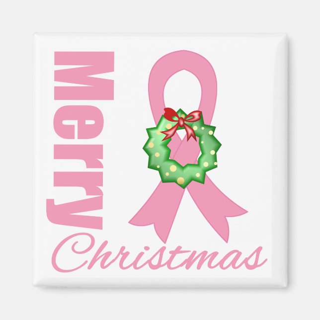 Upplysning om bröstcancer God jul Magnet (Framsidan)
