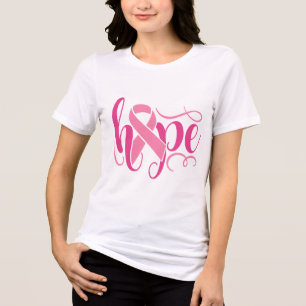 Upplysning om bröstcancer Hoppar Rosa Modern skrif T Shirt