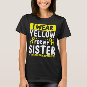 Upplysning om bröstcancer i Gult Ribbon Twin Bone T Shirt