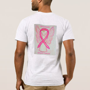 Upplysning om bröstcancer Ribbon Angel Anpassnings T Shirt