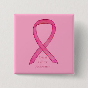 Upplysning om bröstcancer Ribbon Custo Art Stift R Knapp