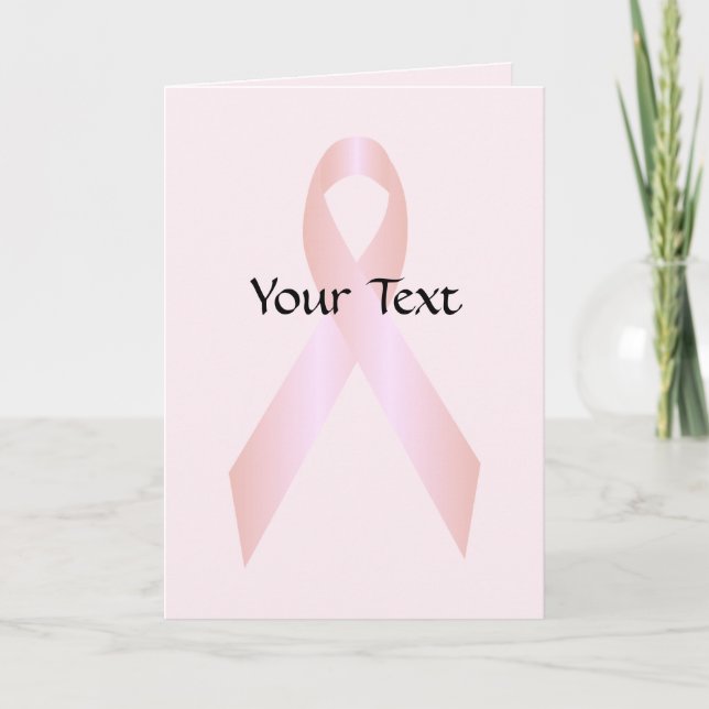 Upplysning om bröstcancer Ribbon Hälsning Text 2 Kort (Framsida)