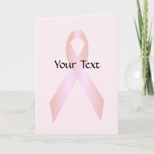 Upplysning om bröstcancer Ribbon Hälsning Text 2 Kort