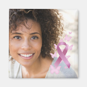 Upplysning om bröstcancer Ribbon Photo Keepsak Magnet