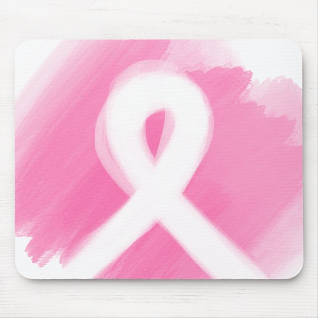 Upplysning om bröstcancer Ribbon Watercolor Musmatta (Framsidan)