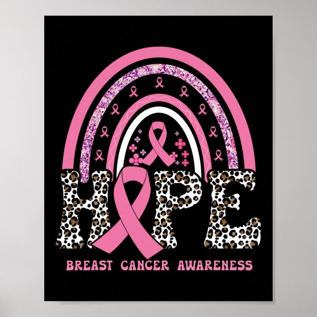 Upplysning om bröstcancer Rosa - stöd för menyflik Poster (Framsidan)