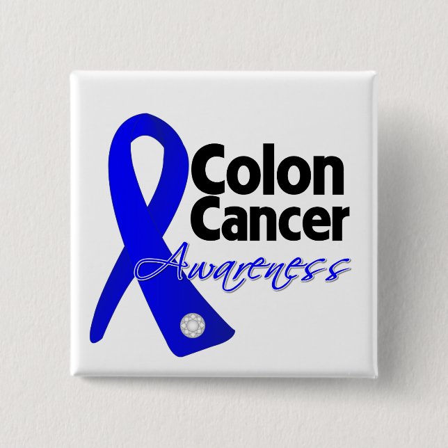 Upplysning om Colon Cancer Ribbon Knapp (Framsida)