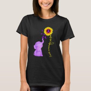 Upplysning om Elephant Lila Ribbon Solrosstöd T Shirt
