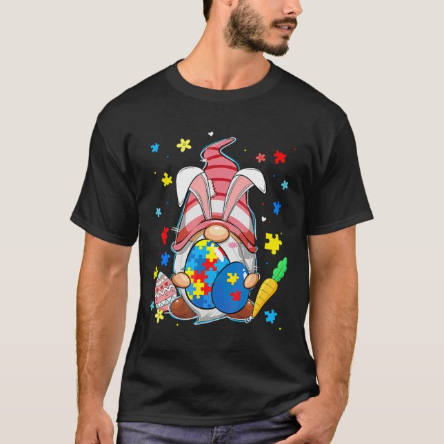 Upplysning om Kärlek Gnome Autism Påsk T Shirt (Framsida)