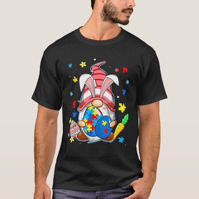 Upplysning om Kärlek Gnome Autism Påsk T Shirt (Framsida)