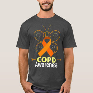 Upplysning om kvinnlig fjäril Copd Orange Ribbon C T Shirt