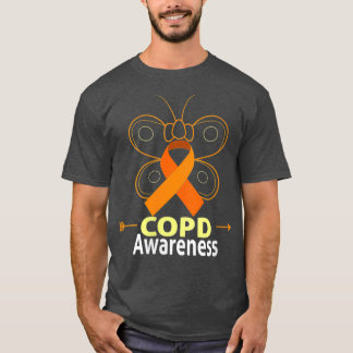 Upplysning om kvinnlig fjäril Copd Orange Ribbon C T Shirt