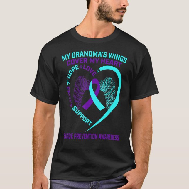Upplysning om Lila Suicide Prevention Awareness Gr T Shirt (Framsida)