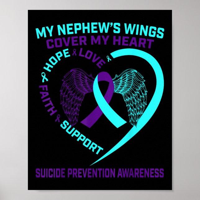 Upplysning om Lila Suicide Prevention Awareness Ne Poster (Framsidan)