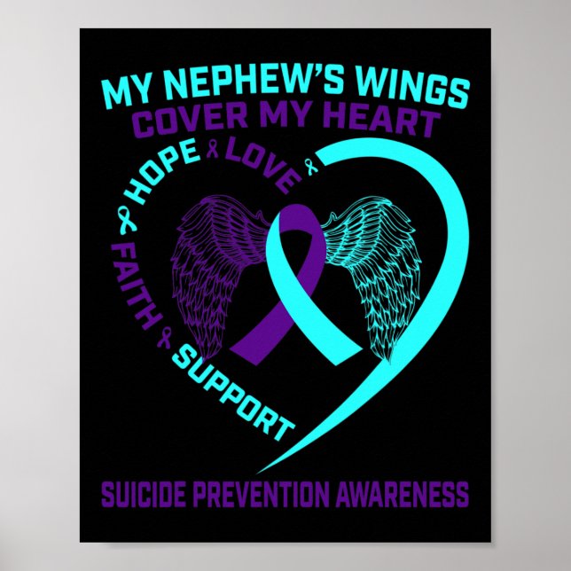 Upplysning om Lila Suicide Prevention Awareness Ne Poster (Framsidan)