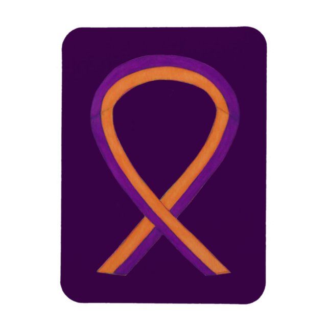 Upplysning om Orchid och Orange Ribbon Anpassnings Magnet (Vertikal)