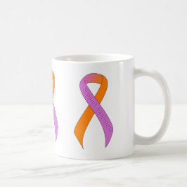 Upplysning om Orchid och Orange Ribbon Support Kaffemugg