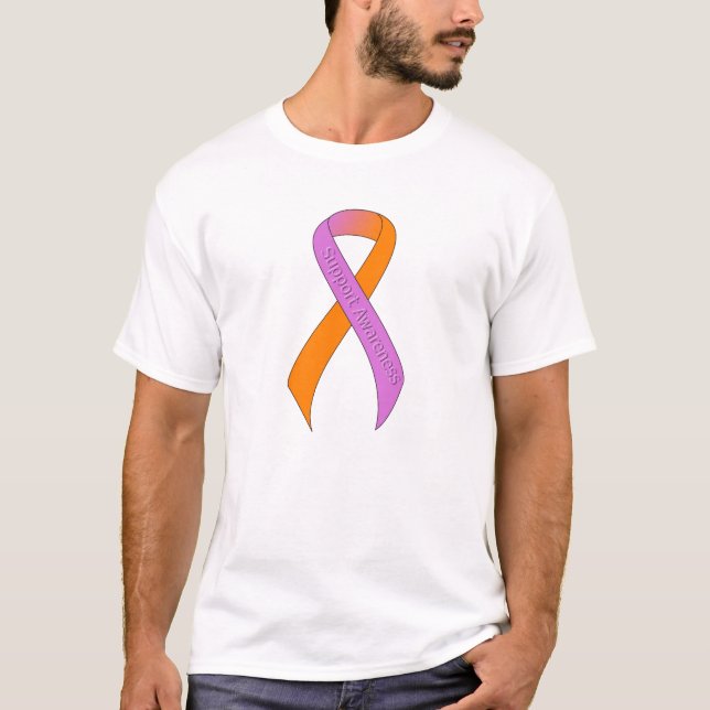 Upplysning om Orchid och Orange Ribbon Support Tee (Framsida)