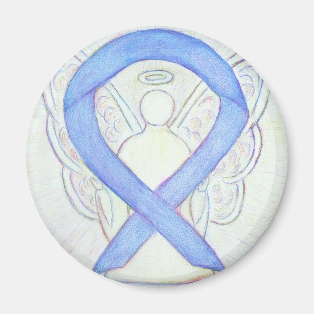 Upplysning om periwinkle Ribbon Angel Art Magnet (Framsidan)