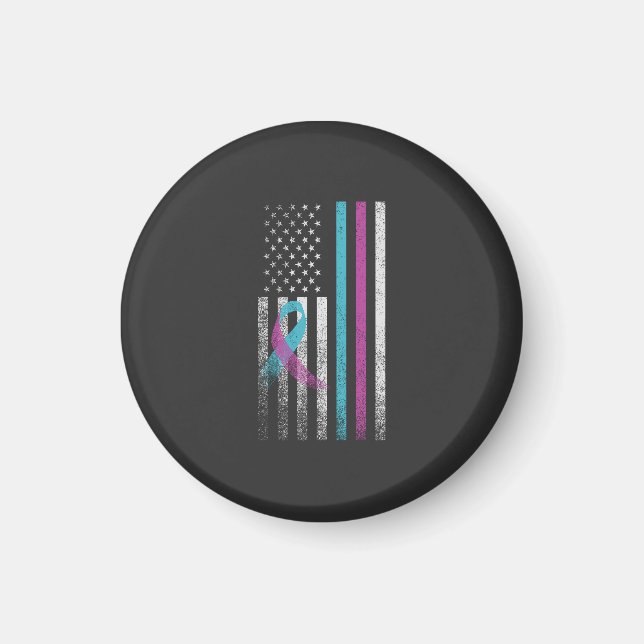 Upplysning om självmordsförebyggande Ribbon Americ Magnet (Framsidan)