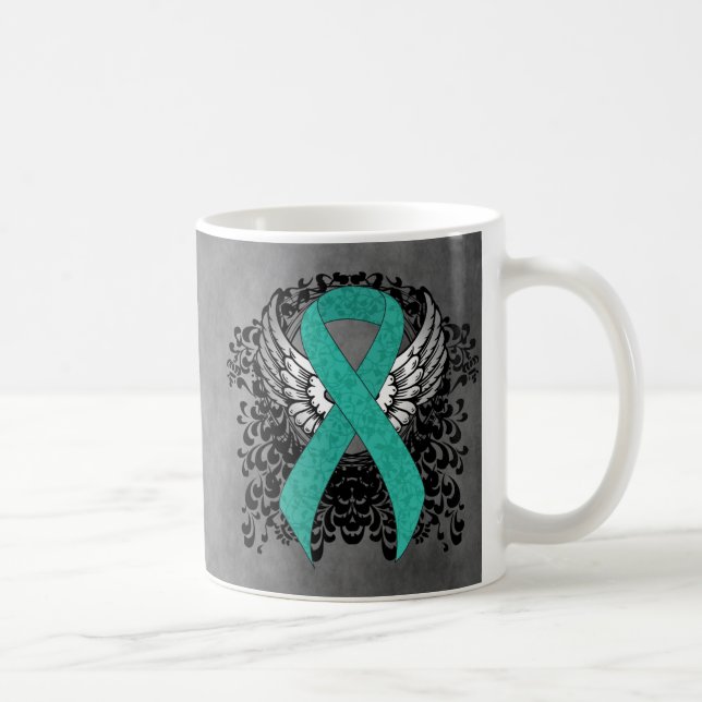 Upplysning om Teal Ribbon Support Kaffemugg (Höger)