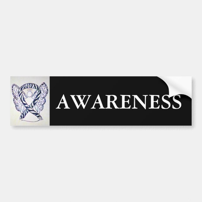 Upplysning om Zebra Rand Ribbon Art Bumper Sticker Bildekal (Framsidan)