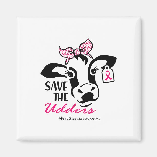 Upplysningen om bröstcancer hos brösten Heifer Cow Magnet (Framsidan)