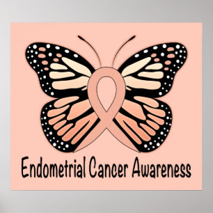 Upplysningsband för endometriecancer Butterfly Awa Poster