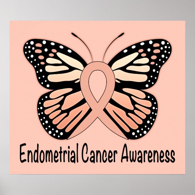 Upplysningsband för endometriecancer Butterfly Awa Poster (Framsidan)