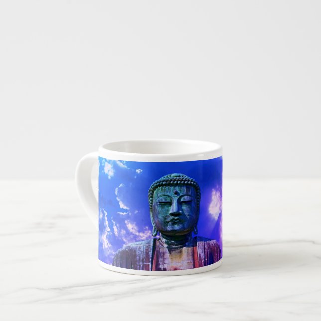 Upplysningsförmedling Buddha Statue färg Espressomugg (Framsida vänster)