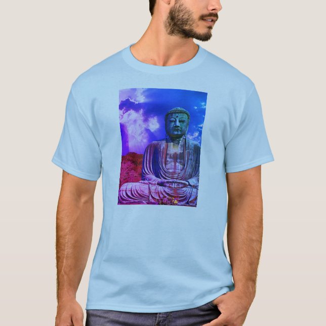 Upplysningsförmedling Buddha Statue färg T Shirt (Framsida)