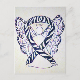 Upplysningskort från Zebra Rand Ribbon Angel Postk Vykort